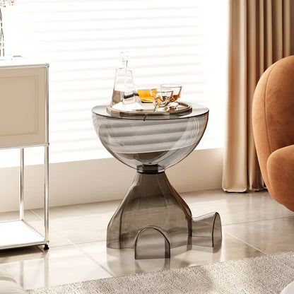 Elarithea – Table d'appoint gain de place en plastique transparent