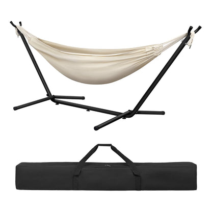 Lunava Rest | Amaca doppia portatile con struttura in acciaio per giardino e campeggio