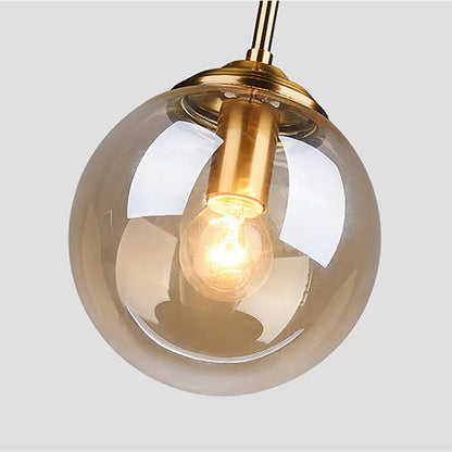 Solvyn Era | Lampada a sospensione LED in vetro con accento metallico per camera da letto e zona pranzo