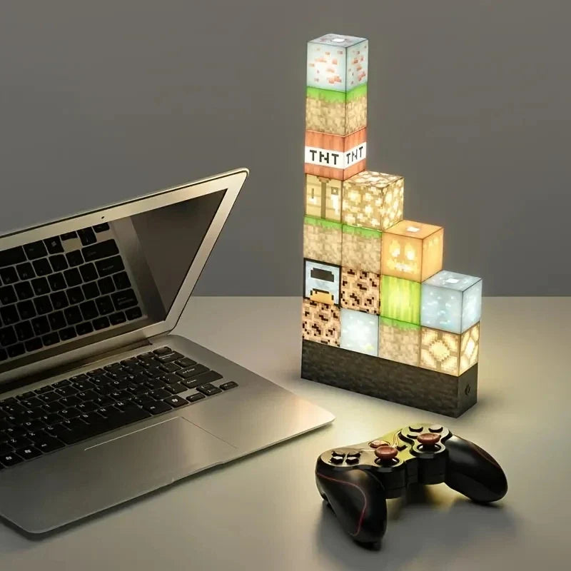 Brikkor Glow | Lampada da tavolo LED in design pixel art