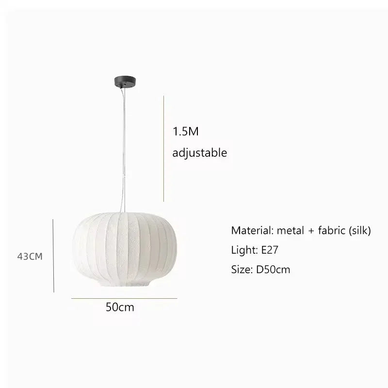 Aetheris | Lampada a sospensione Japandi in seta a forma di scala