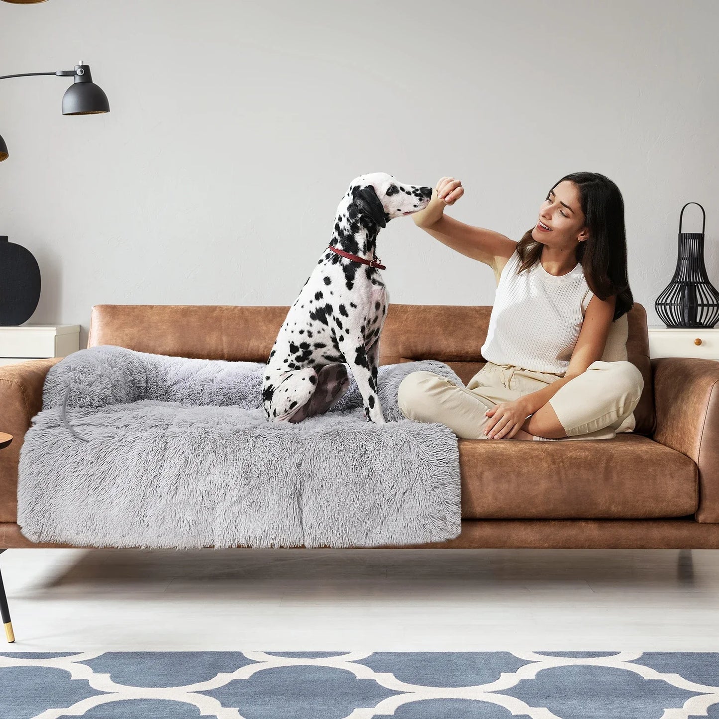 Lit pour chien Pawz Road Fluffy | Coussin de protection pour canapé | Modulaire & lavable | Antidérapant | Pour chiens de toutes tailles