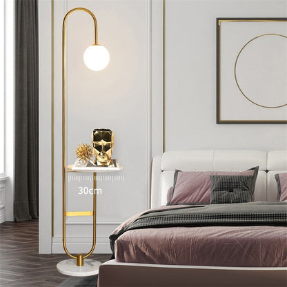 Oranthe Luno | Lampada da terra LED in stile scandinavo con tavolino integrato