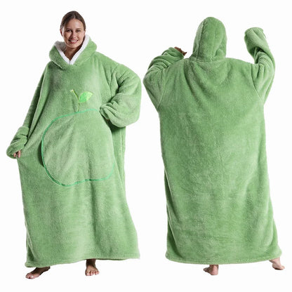 Hoodara | Oversized Sherpa Hoodie Blanket with Sleeves and Pocket