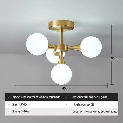 Lunavoire Sphere | LED Ceiling Light with Glass Globe for Living and Bedroom