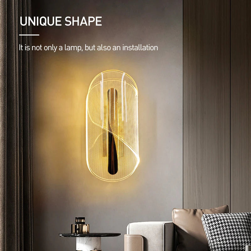 Lirien Alva | Applique LED in acrilico in stile scandinavo per camera da letto e soggiorno