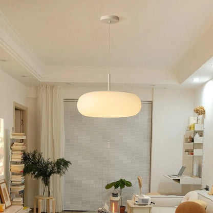 Nyxora | Lampada a sospensione moderna color crema in stile lampadario minimalista con luce LED calda