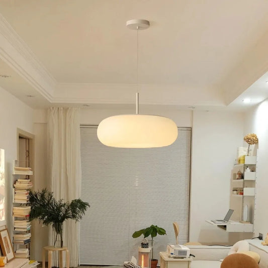 Nyxora | Moderne Pendelleuchte in Creme im minimalistischen Kronleuchterstil mit warmem LED-Licht
