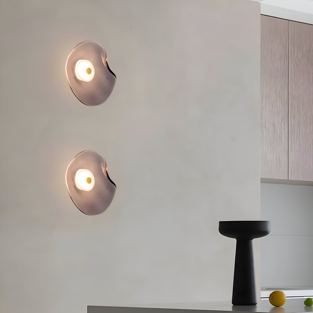 NordLume – Gebogene Glas-Wandleuchte im Skandinavisch-Japandi-Stil mit LED-Beleuchtung