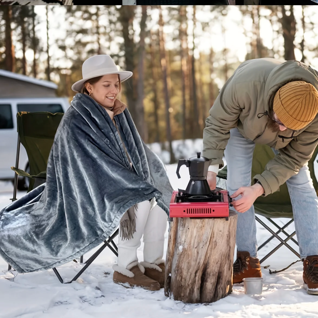 Reisolo | 12 V Heizdecke fürs Auto mit 3 Stufen, Timer und waschbarem Fleece