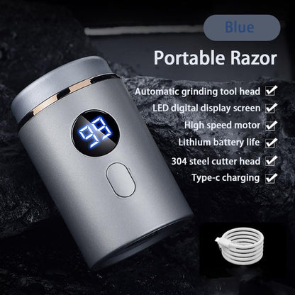 Glatrino | Mini rasoio da uomo con 15 lame, batteria USB, per rasatura a secco e a umido