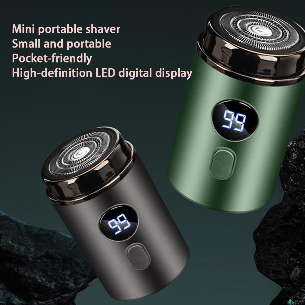Glatrino | Mini rasoio da uomo con 15 lame, batteria USB, per rasatura a secco e a umido