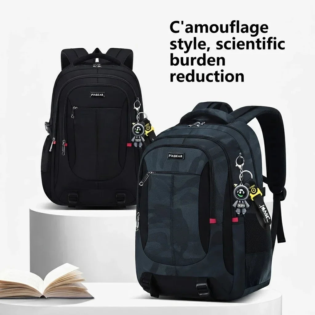 Ranzino | Mochila escolar con compartimento acolchado para portátil y varios bolsillos, M y L
