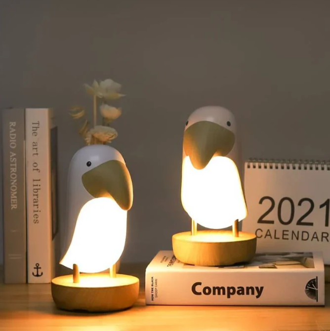 LumoNest Ava | veilleuse LED rechargeable en forme d'oiseau