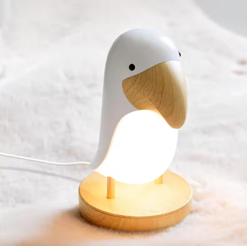 LumoNest Ava | veilleuse LED rechargeable en forme d'oiseau