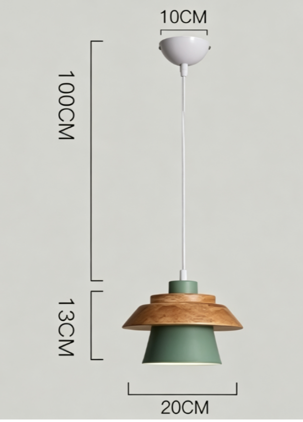 ScandiGlow – Suspension LED de style scandinave en bois et métal, design macaron