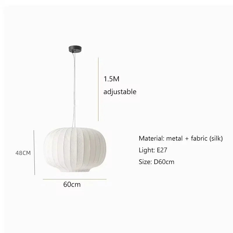 Aetheris | Lampada a sospensione Japandi in seta a forma di scala