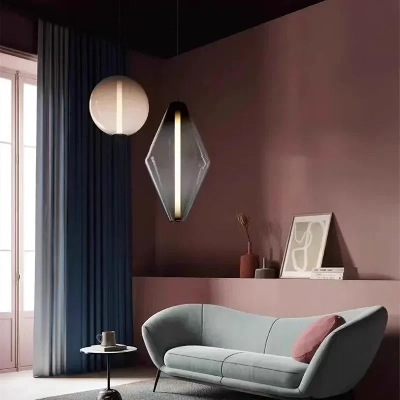 Pyrrhos | Lampada a sospensione in vetro scandinava per camera da letto e sala da pranzo