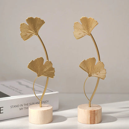Aurelia Ginkka | Gilded ginkgo leaf sculpture for home & office décor