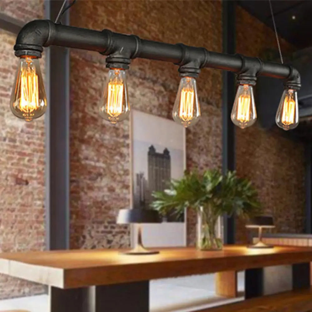 Rørheim Noctra | Lampada a sospensione industriale a tubi in stile steampunk per interni loft