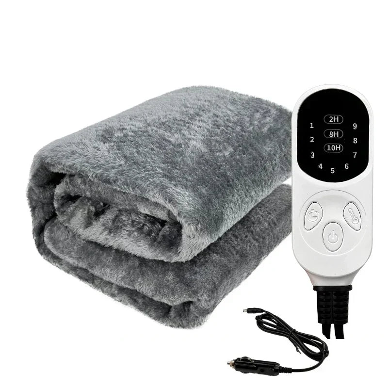 Reisolo | 12 V Heizdecke fürs Auto mit 3 Stufen, Timer und waschbarem Fleece