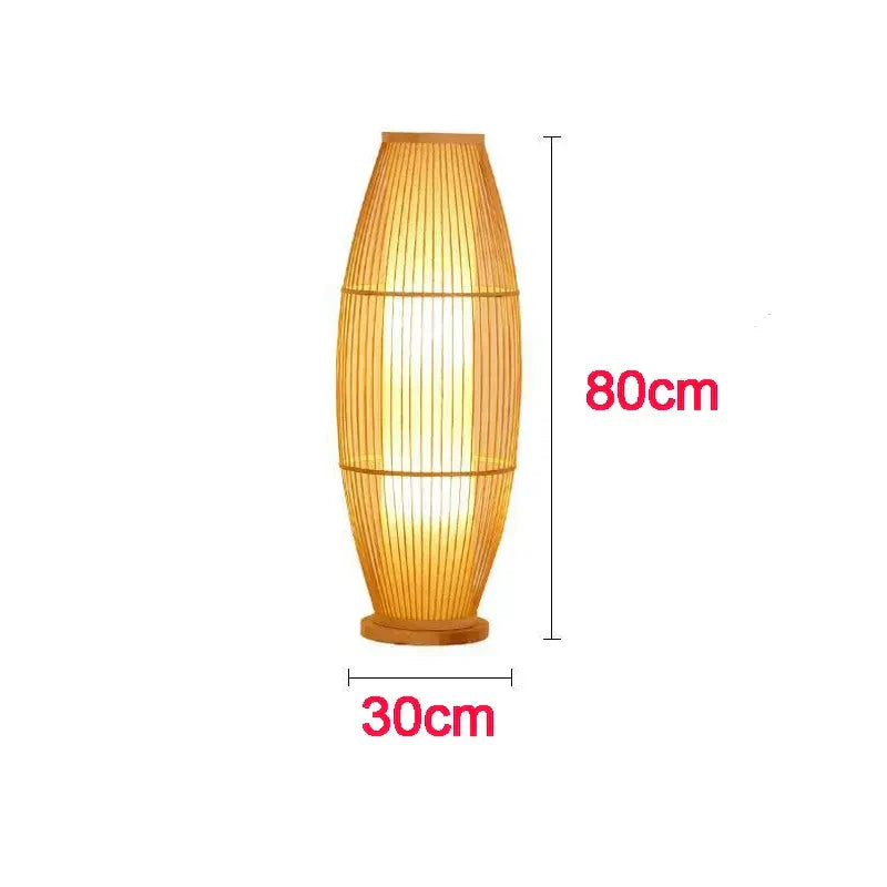 EcoBambu | Lampada Japandi in bambù | Lampada da terra LED sostenibile con design naturale per soggiorno