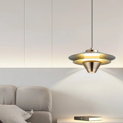 AeroGlow | Lampada a sospensione LED in alluminio | Lampada da soffitto moderna con accenti di colore e luce calda