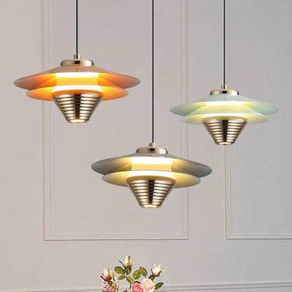 AeroGlow | Lampada a sospensione LED in alluminio | Lampada da soffitto moderna con accenti di colore e luce calda