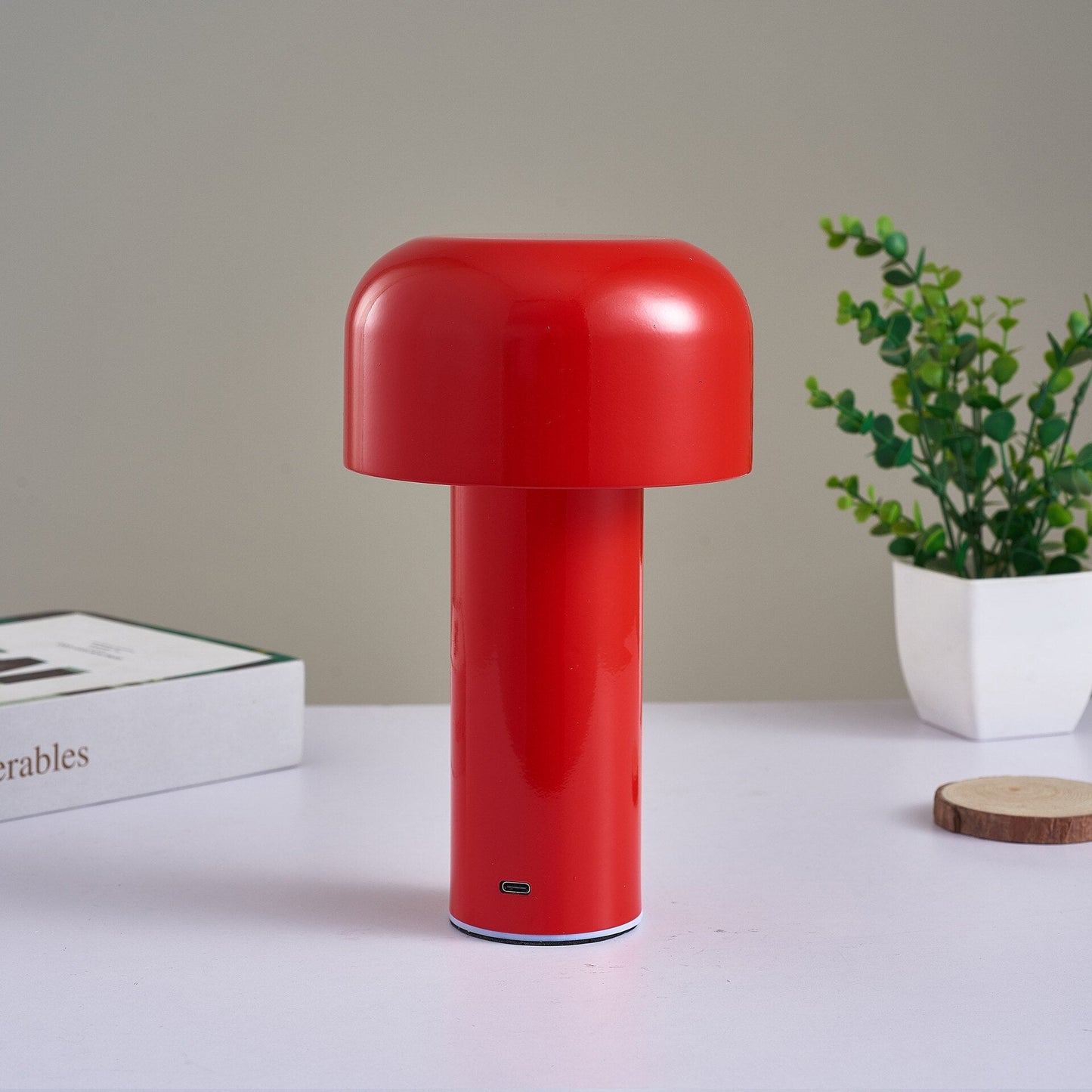 LumoFungo Classico | Lampada da tavolo retrò senza fili dal design italiano a forma di fungo