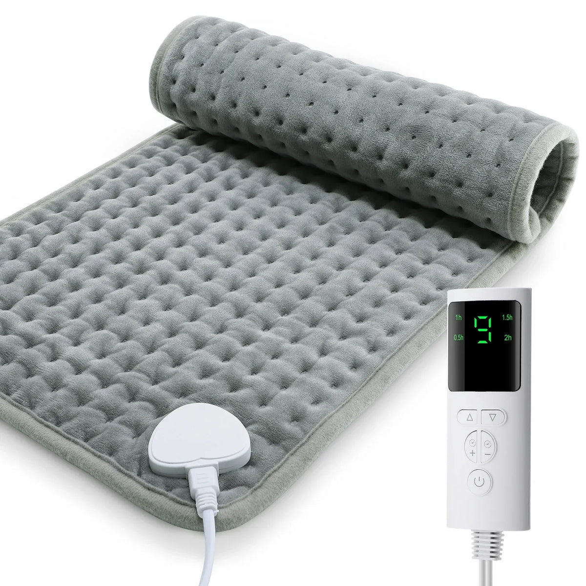 Salino | Almohadilla eléctrica de 58 × 29 cm con 9 niveles de temperatura y temporizador