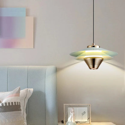 AeroGlow | Lampada a sospensione LED in alluminio | Lampada da soffitto moderna con accenti di colore e luce calda