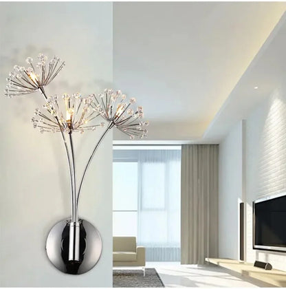 Lustrae – Modern Minimalist Crystal Wall Light in Dandelion Design
