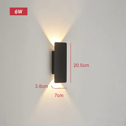 LumaStrix Noir | Applique LED da esterno resistente alle intemperie in alluminio, 18W