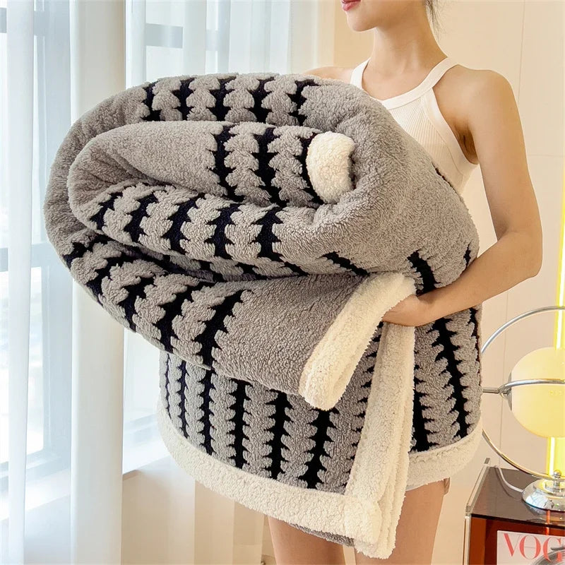 Velvory | Couverture douillette extra-épaisse en velours et flanelle pour le lit et le canapé