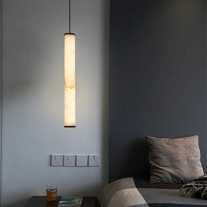 Lunvero Minara | Lampada a sospensione LED in marmo e rame per ambienti eleganti