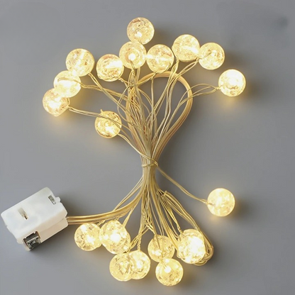 Kristalo | LED Lichterkette mit Kugeln in Kristalloptik, batteriebetrieben, 1 bis 3 m