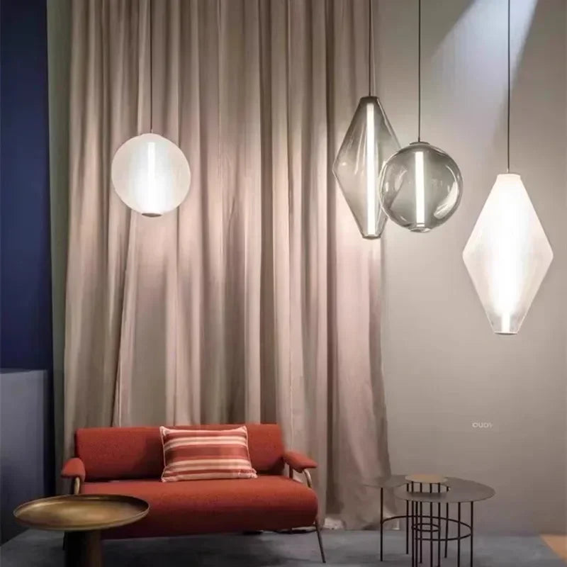 Pyrrhos | Lampada a sospensione in vetro scandinava per camera da letto e sala da pranzo