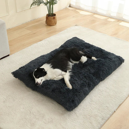 Fluffy Rectangular Dog Bed | Extra Soft Plush | 100% Cotton | 3 Colors | 4 Sizes