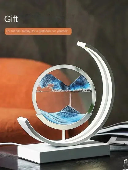 Soluna Drift | Lampada da tavolo LED con immagine di sabbia in movimento ed effetto clessidra 3D