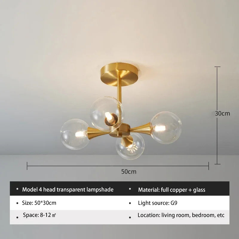Lunavoire Sphere | LED Ceiling Light with Glass Globe for Living and Bedroom