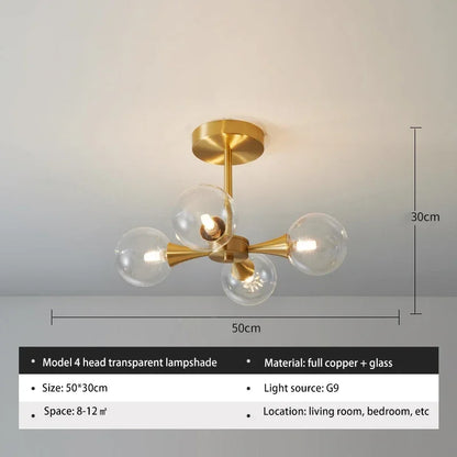 Lunavoire Sphere | LED Ceiling Light with Glass Globe for Living and Bedroom