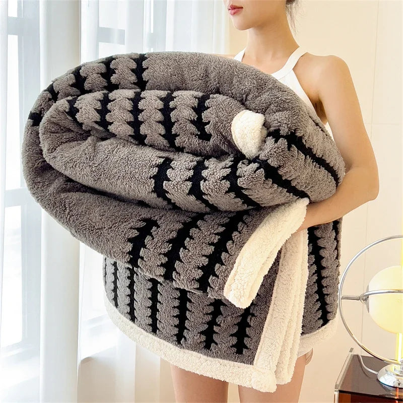 Velvory | Couverture douillette extra-épaisse en velours et flanelle pour le lit et le canapé