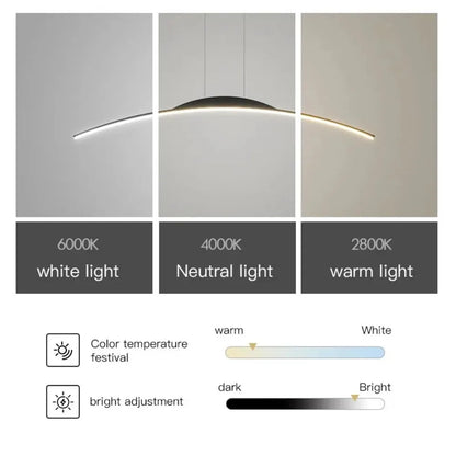 Ethirelle Linea | Suspension LED moderne pour la salle à manger, la cuisine et le salon
