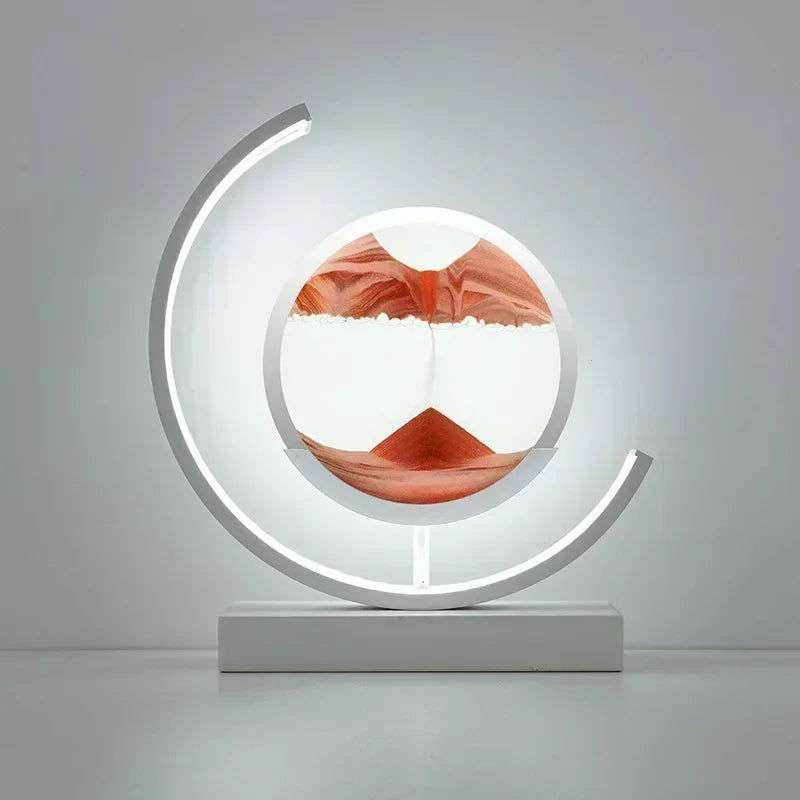 Soluna Drift | Lampada da tavolo LED con immagine di sabbia in movimento ed effetto clessidra 3D