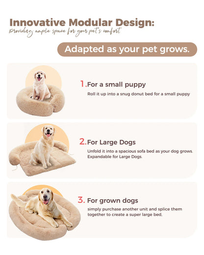 Lit pour chien Pawz Road Fluffy | Coussin de protection pour canapé | Modulaire & lavable | Antidérapant | Pour chiens de toutes tailles