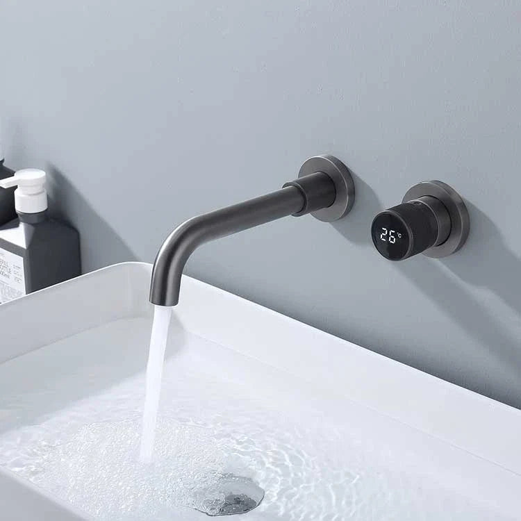 Valvoro Sense | Wall Faucet in Black Brass with Digital Display & Temperature Control