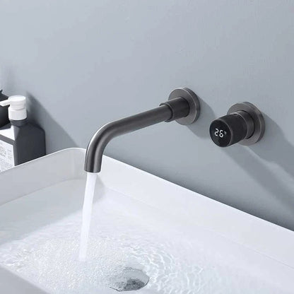 Valvoro Sense | Wall Faucet in Black Brass with Digital Display & Temperature Control