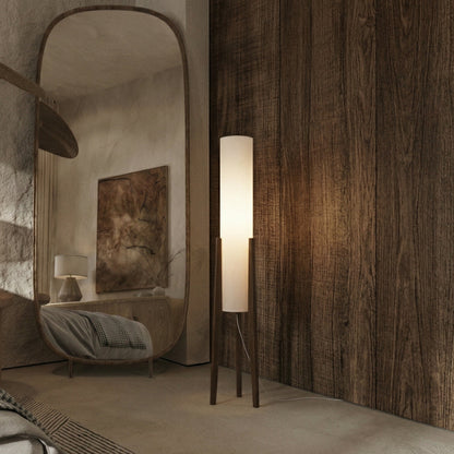 Lunara Japandi-Stehlampe aus Walnussholz mit LED-Licht