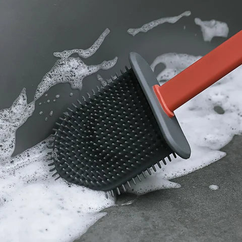 Borstino | Escobilla de baño de silicona con soporte y cerdas flexibles