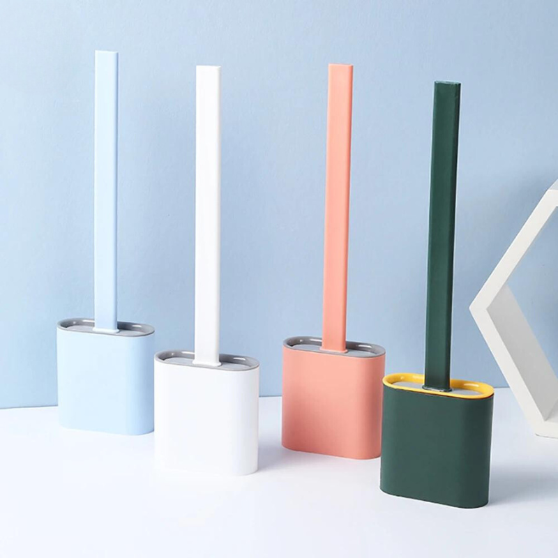 Borstino | Escobilla de baño de silicona con soporte y cerdas flexibles